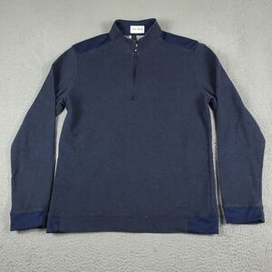 Adidas Sweater Mens Size Medium Blue Casual 1/4 Zip Up Pullover Sweatshirt